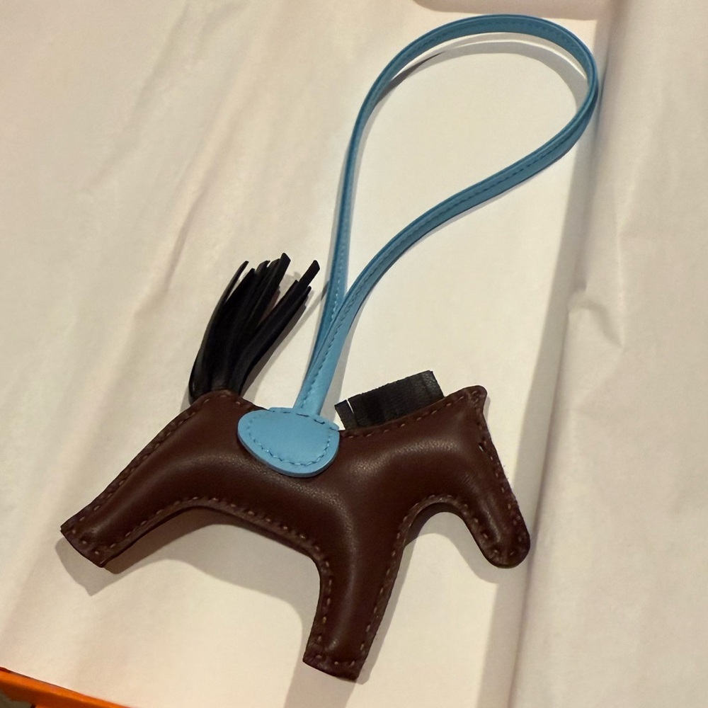 Hermes Brown and Blue Horse Bag Charm
